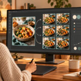 Lightroomで複数写真の色をそろえる方法の説明イメージ（AI生成）
