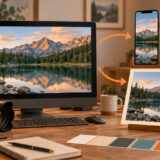 納品写真をSNSと印刷で使い分けるには？用途別の書き出し設定例の説明イメージ（AI生成）