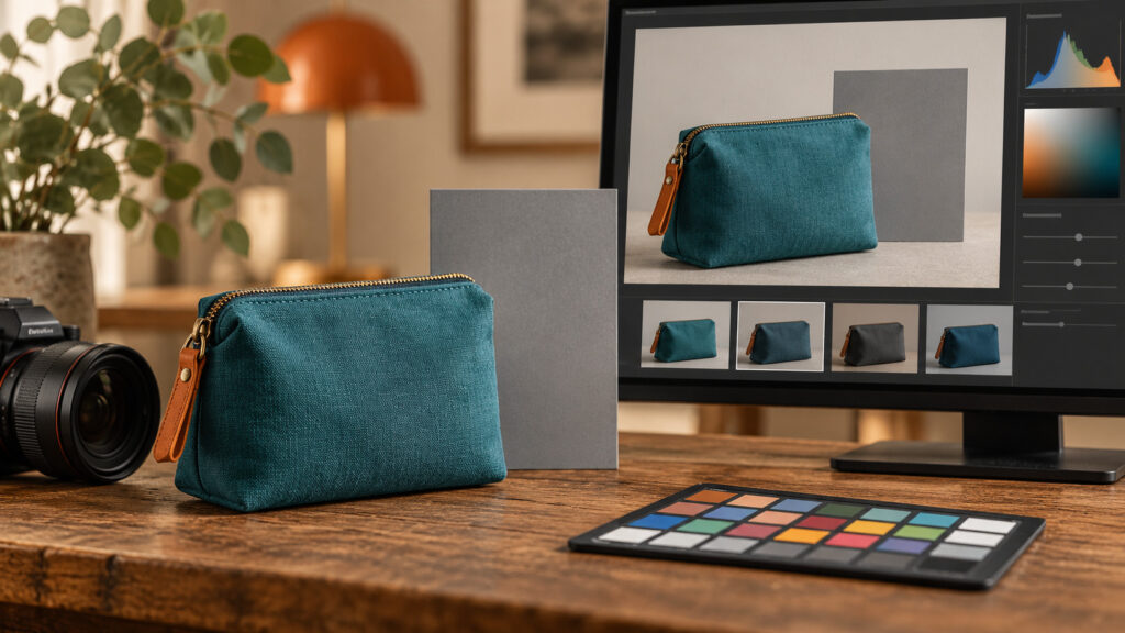 商品写真の色が実物と違うの説明イメージ(AI生成)